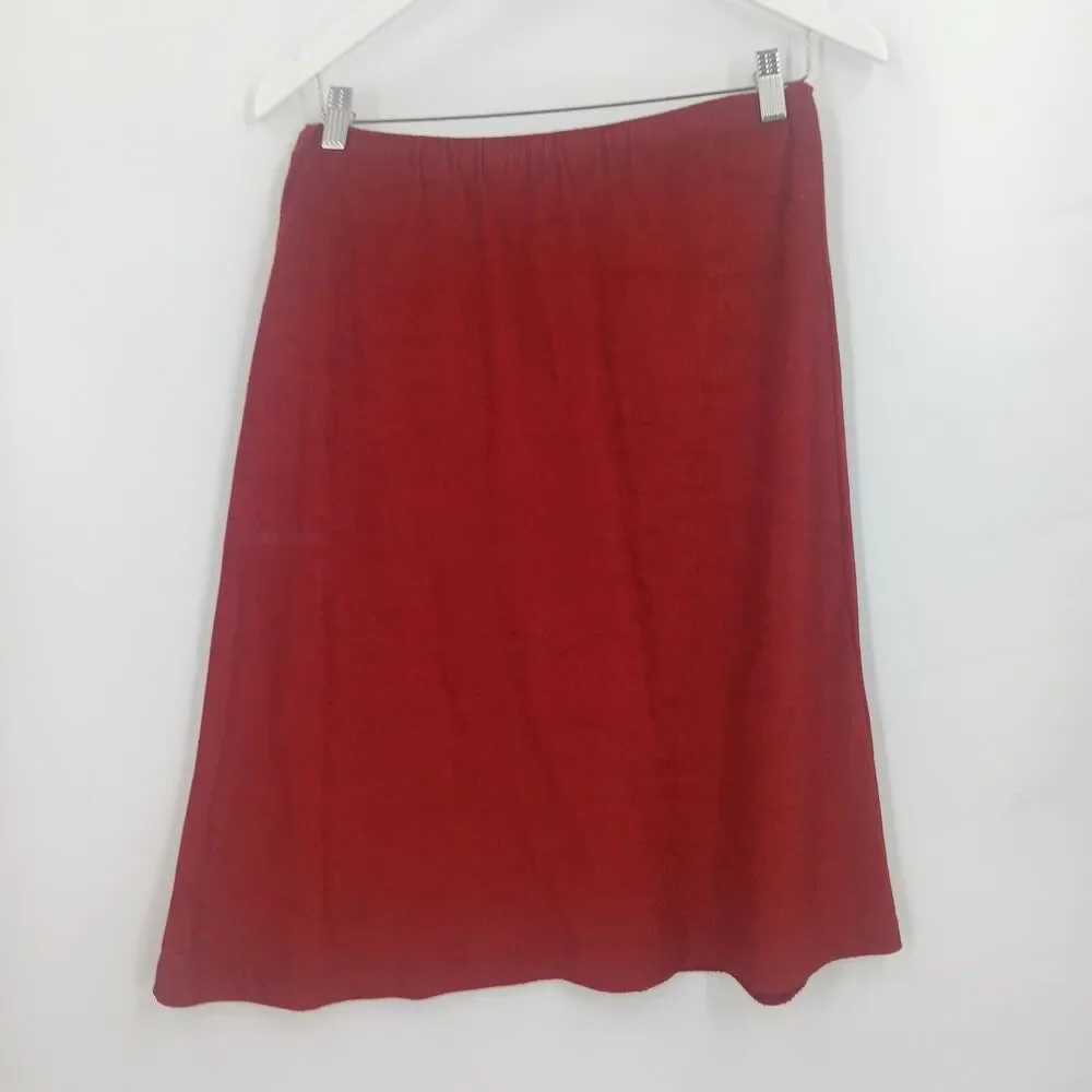 womans vintage red a line skirt size 10 swing teacher officewear stretchy